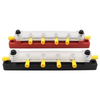 CP-3125 1 Pair RV Yacht 150A High Current Single-row 4-way Busbar with 12pcs Terminals