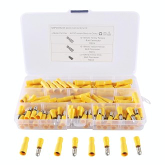 A6197 120 PCS Yellow AWG12~10 Bullet Male and Female Terminal Cold Press Terminal