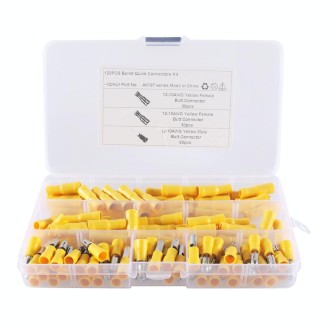 A6197 120 PCS Yellow AWG12~10 Bullet Male and Female Terminal Cold Press Terminal