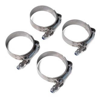 4 PCS Stainless Steel T-Bolt Hose Clamps Pipe Clip Fuel Line Clip, Size: 108-116mm