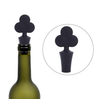 Silicone Wine Stopper Poker Series Wine Stopper(Black Plum)