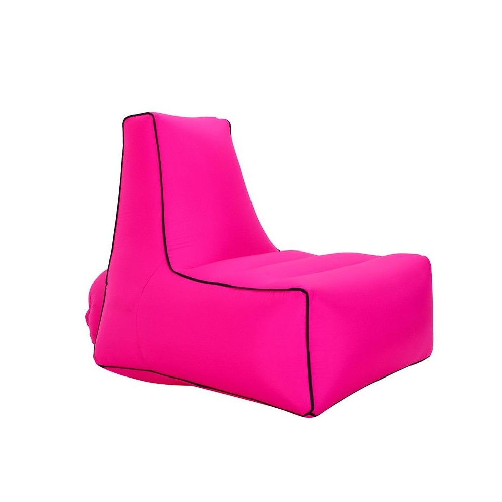 BB1082 Inflatable Sofa Inflatable Bed Outdoor Folding Portable Air Sofa Size: 100 x 90 x 80cm(Rose Red)