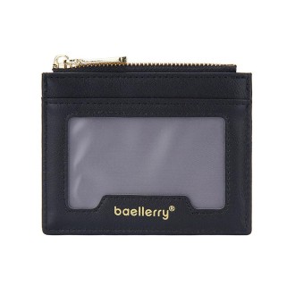 Baellerry Light and Thin Card Bag ID Card Holder Multifunctional Coin Purse(Black)