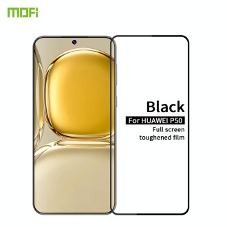 For Huawei P50 MOFI 9H 2.5D Full Screen Tempered Glass Film(Black)