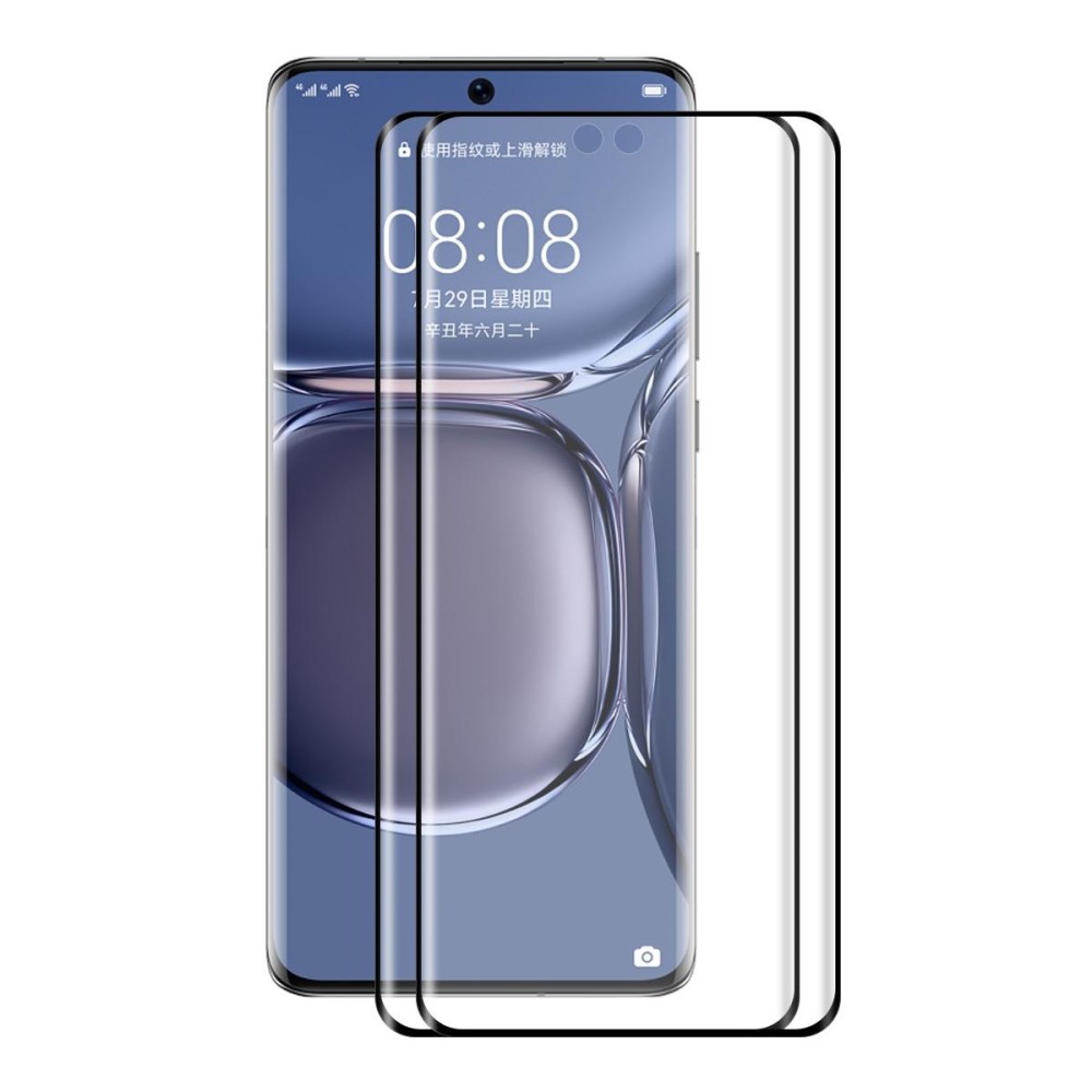 2 PCS For Huawei P50 Pro ENKAY 3D Heat Bending Tempered Glass Film