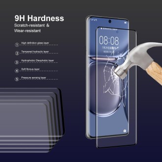 2 PCS For Huawei P50 Pro ENKAY 3D Heat Bending Tempered Glass Film