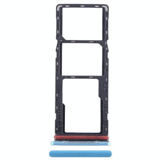 For Tecno Spark 7T SIM Card Tray + SIM Card Tray + Micro SD Card Tray (Blue)