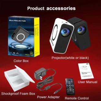 YT300 Home Multimedia Mini Remote Projector Support Mobile Phone(US Plug White)