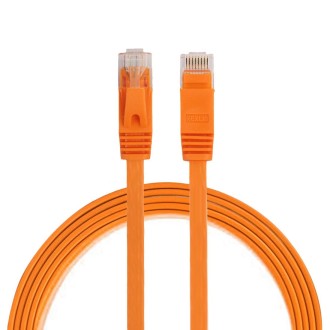 1m CAT6 Ultra-thin Flat Ethernet Network LAN Cable, Patch Lead RJ45 (Orange)