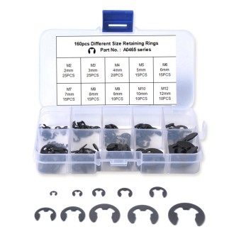 160 PCS Car E Shape Circlip Snap Ring Assortment Retaining Rings