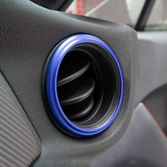 2 PCS Car Air Conditioner Air Outlet Decorative Ring for Subaru BRZ Outback / Toyota 86(Blue)