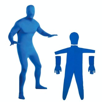 Photo Stretchy Body Green Screen Suit Video Chroma Key Tight Suit, Size: 170cm(Blue Split)