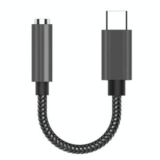 TA14 USB-C / Type-C Male to 3.5mm Audio Female Straight Earphone Adapter (Black)