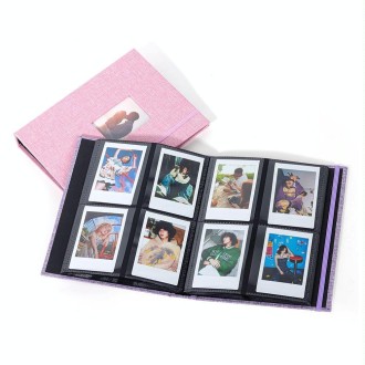 3-inch 208 Pockets Cotton Linen Photo Album Photocard Holder(Pink)