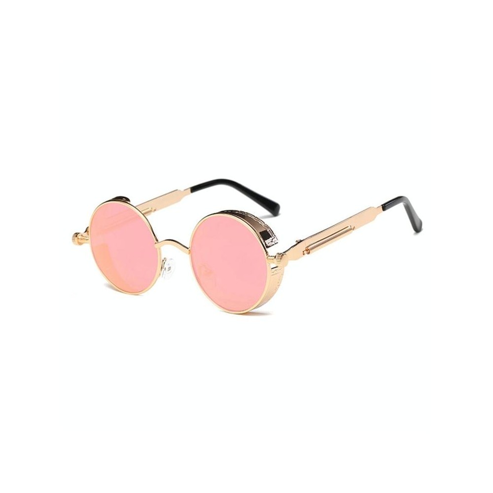 Metal Round Frame Steampunk Retro Sunglasses for Men Women(6)