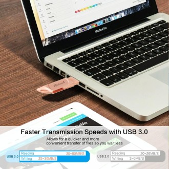 Richwell DXZ65 USB Flash Disk 32G 3 in 1 Micro USB + 8 Pin + USB 3.0 Compatible IPhone & IOS(Black)