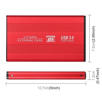 Richwell SATA R2-SATA-2TB 2TB 2.5 inch USB3.0 Super Speed Interface Mobile Hard Disk Drive(Red)