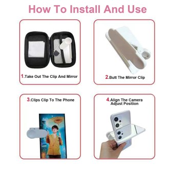 Smartphone Camera Mirror Reflection Clip Selfie Reflector Shooting Supplies, Spec: With Remote Control White