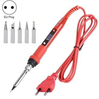 Metallic LCD Temperature Regulating Soldering Iron And Soldering Iron Tip Set Electric Soldering Iron Welding Tool(220V EU Plug 