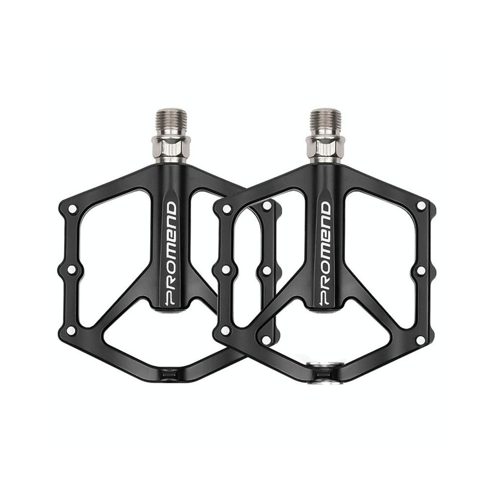 1 Pair PROMEND PD-M46 Bicycle Pedal Aluminum Alloy CNC Bearing Palin Pedal(Black)