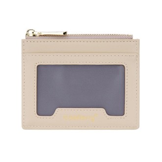 Baellerry Light and Thin Card Bag ID Card Holder Multifunctional Coin Purse(Apricot Gray)