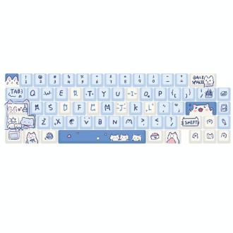 66 Keys 5-sided Heat Rise PBT Personalized Keycaps(Blue)