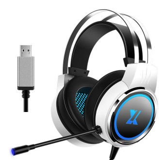 Heir Audio Head-Mounted Gaming Wired Headset With Microphone, Colour: X8 7.1 Sound Upgrade (Stars White)