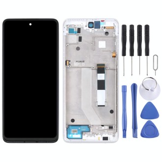 TFT LCD Screen for Motorola Moto G 5G Digitizer Full Assembly with Frame (White)