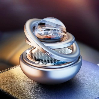 Interstellar Vast Solar Rotating Car Aromatherapy Ornaments, Color: Silver