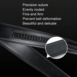 Dandali Casual Men Automatic Buckle Belt Business Soft Leather Pants Band, Length (cm): One Size 110-125cm(ZD-24)