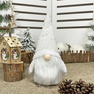 Christmas Decorations Window Decorations for Faceless Elderly Dolls Decorative Dolls(White)