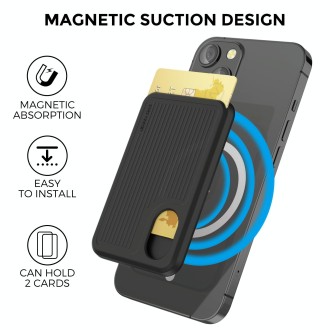 AhaStyle PT133-B Magnetic Vertical Silicone Card Holder(Midnight Blue)