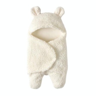 Baby Sleeping Bag Newborn Leg Warmer Plus Velvet Quilt, Size: 42cm x 68cm(White)