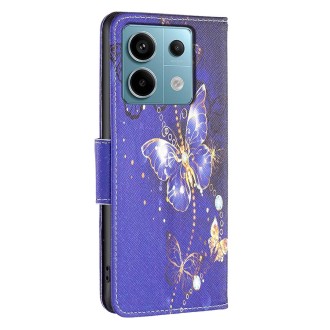 For Xiaomi Redmi Note 13 Pro 4G Global Colored Drawing Pattern Leather Phone Case(Purple Butterfly)