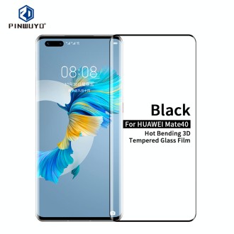 For Huawei Mate 40 PINWUYO 9H 3D Hot Bending Tempered Glass Film(Black)