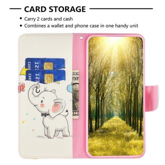 For Xiaomi Redmi Note 13 Pro 4G Global Colored Drawing Pattern Leather Phone Case(Umbrella Elephant)