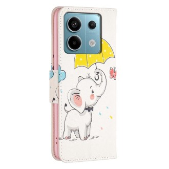 For Xiaomi Redmi Note 13 Pro 4G Global Colored Drawing Pattern Leather Phone Case(Umbrella Elephant)