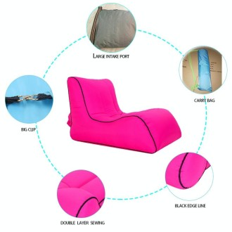 BB1803 Foldable Portable Inflatable Sofa Single Outdoor Inflatable Seat, Size: 70 x 60 x 55cm(Black)