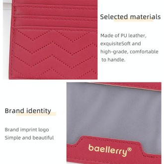 Baellerry Light and Thin Card Bag ID Card Holder Multifunctional Coin Purse(Red)