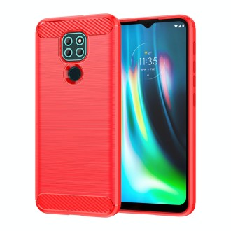 For Lenovo Lemon K12 Brushed Texture Carbon Fiber TPU Phone Case(Red)