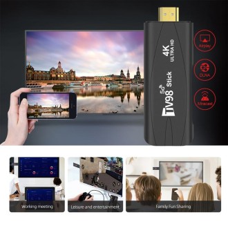 TV98 Rockchip 3228A Quad Core 4K HD Bluetooth Android TV Stick, RAM:4GB+32GB(AU Plug)