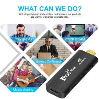 TV98 Rockchip 3228A Quad Core 4K HD Bluetooth Android TV Stick, RAM:4GB+32GB(AU Plug)