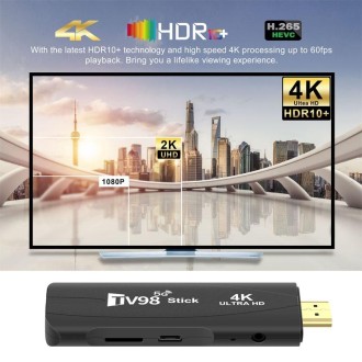 TV98 Rockchip 3228A Quad Core 4K HD Bluetooth Android TV Stick, RAM:4GB+32GB(AU Plug)