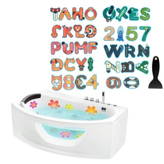 PEVA Non-slip Sticker Bathroom Bathtub Cartoon Non-slip Sticker, Model: 26 Letters+10 Numbers