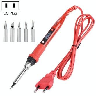 Metallic LCD Temperature Regulating Soldering Iron And Soldering Iron Tip Set Electric Soldering Iron Welding Tool(110V US Plug 