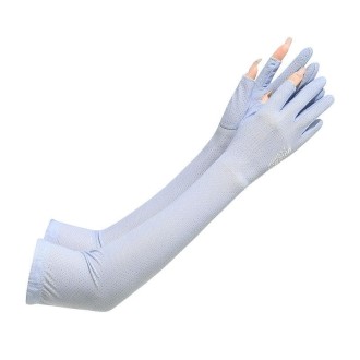 1 Pair Summer Icy Sleeves Driving Sunscreen Arm Guards Anti-UV Ice Silk Gloves, Size: One Code(Blue)