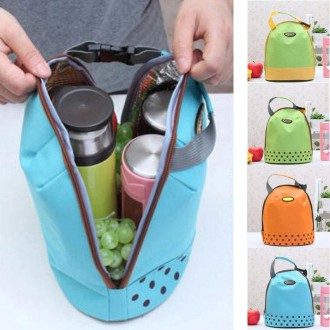 Portable Cooler Tote Insulated Canvas Lunch Bag Thermal Food Picnic Bento Lunch Bags(Green Yellow)