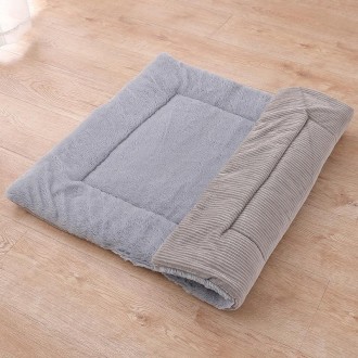 Double Sided Pet Mat Four Seasons Warm Dog Blanket,Size: S(Wick Strip Gray)