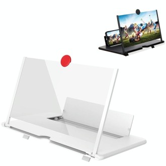 12 inch Pull-out Typed Ultra-clear 3D Mobile Phone Screen Stretching Bracket Amplifier(White)