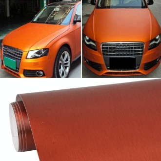 1.52 * 0.5m Waterproof PVC Wire Drawing Brushed Chrome Vinyl Wrap Car Sticker Automobile Ice Film Stickers Car Styling Matte Bru